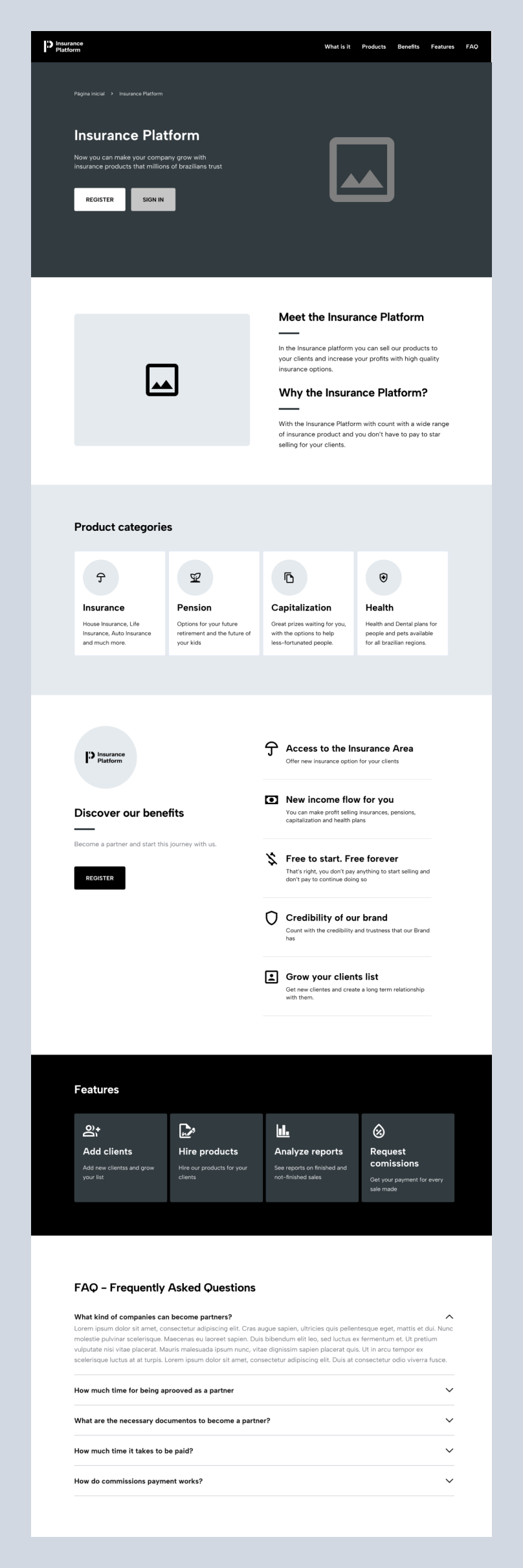 landing page